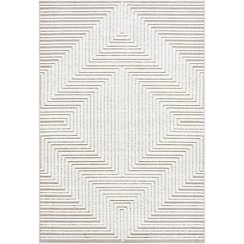 Livabliss Bohemian & Eclectic Lyna Diamond Washable Area Rug