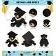 preview thumbnail 2 of 4, DolliBu Long Leg Black Bear Graduation Plush w/ Gown and Cap w/ Tassel - 10.5 inches
