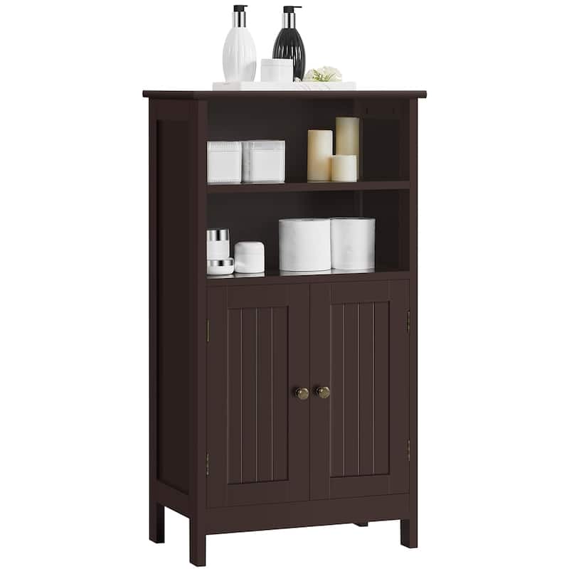 Yaheetech 5-Tier Wooden Bathroom Floor Cabinet with Adjustable Shelf