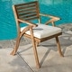 preview thumbnail 7 of 11, Outdoor Hermosa 5-piece Wood Dining Set by Christopher Knight Home