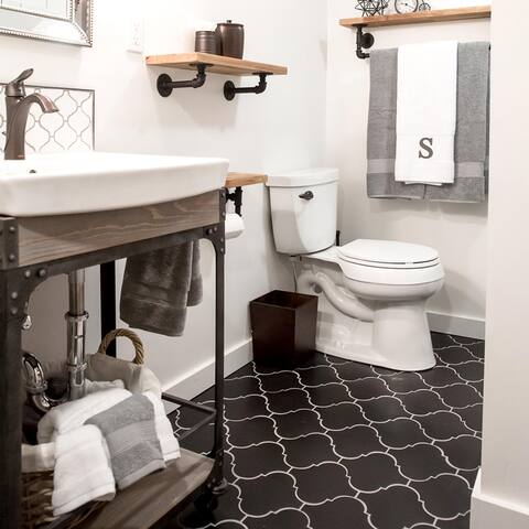 Merola Tile Provenzale Lantern Black 8" x 8" Porcelain Floor and Wall Tile