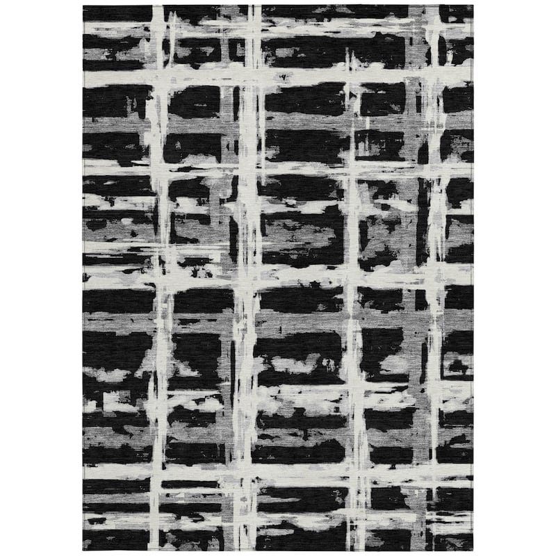 HomeRoots Striped Transitional Rectangle Outdoor Rug