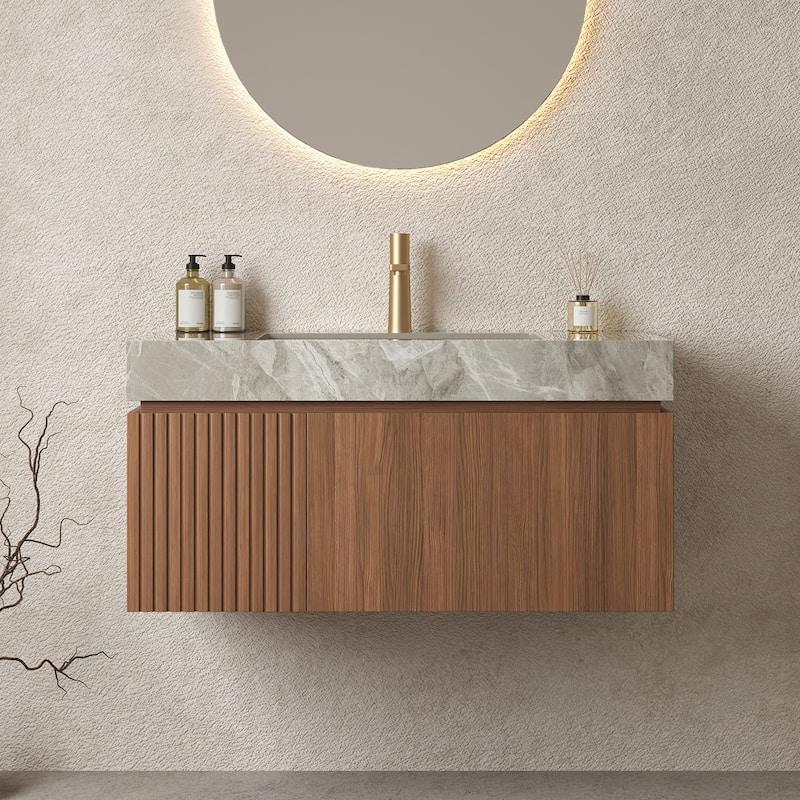 Wall-Mounted Bathroom Vanity with Sink
