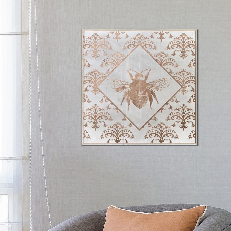 iCanvas "Bee Distressed I" by Daniela Santiago Canvas Print - 26x26x1.5