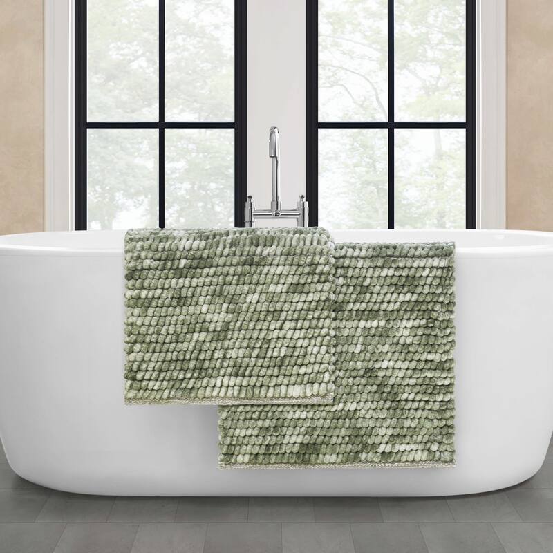 French Connection Space Dye Chunky Chenille Bath Rugs