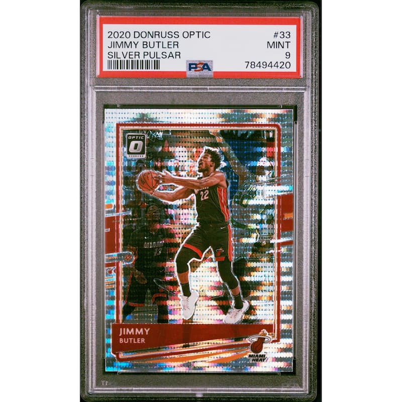 Jimmy Butler 2020 Panini Donruss Optic Silver Pulsar Basketball Card #33 PSA 9 - 8'6" x 11'6"