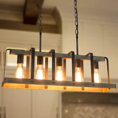 Farmhouse 5-Light Island Chandelier for Kitchen Island