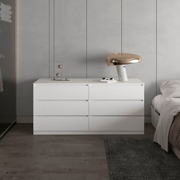 Rectangle A Resser White 6-Drawer Rectangle Dresser - Bed Bath & Beyond - 41309228