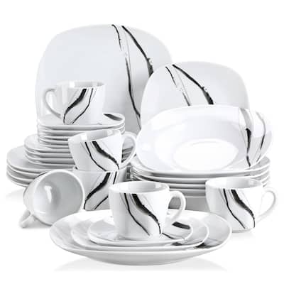 VEWEET 'Teresa' Porcelain Dinner Plate Sets (Service for 6)