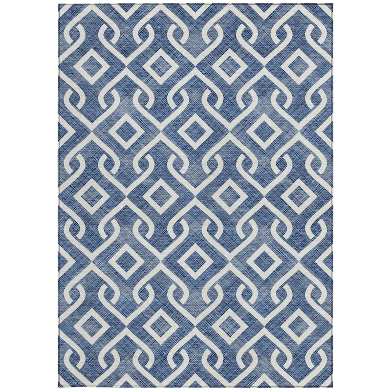HomeRoots Geometric Transitional Rectangle Outdoor Rug