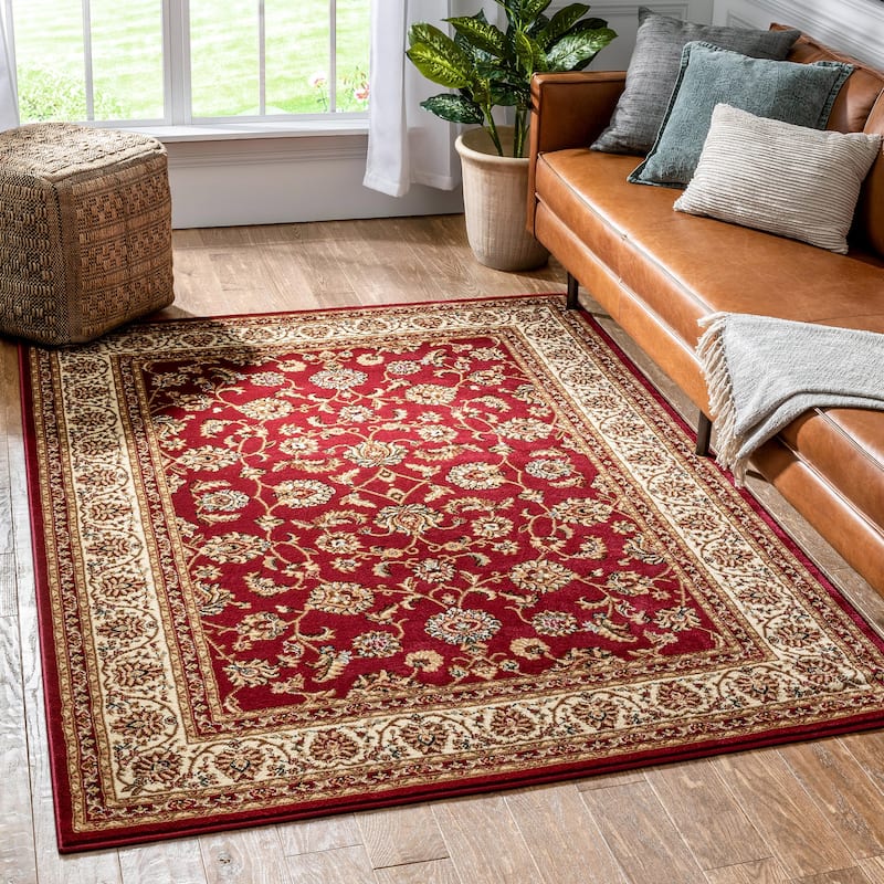 Well Woven Oriental Detailed Palace Green Area Rug - 5'3" x 7'3"