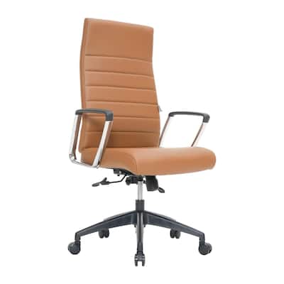 Modern Leather Office Chair - High-Back Executive Desk Chair with Swivel & Adjustable Height