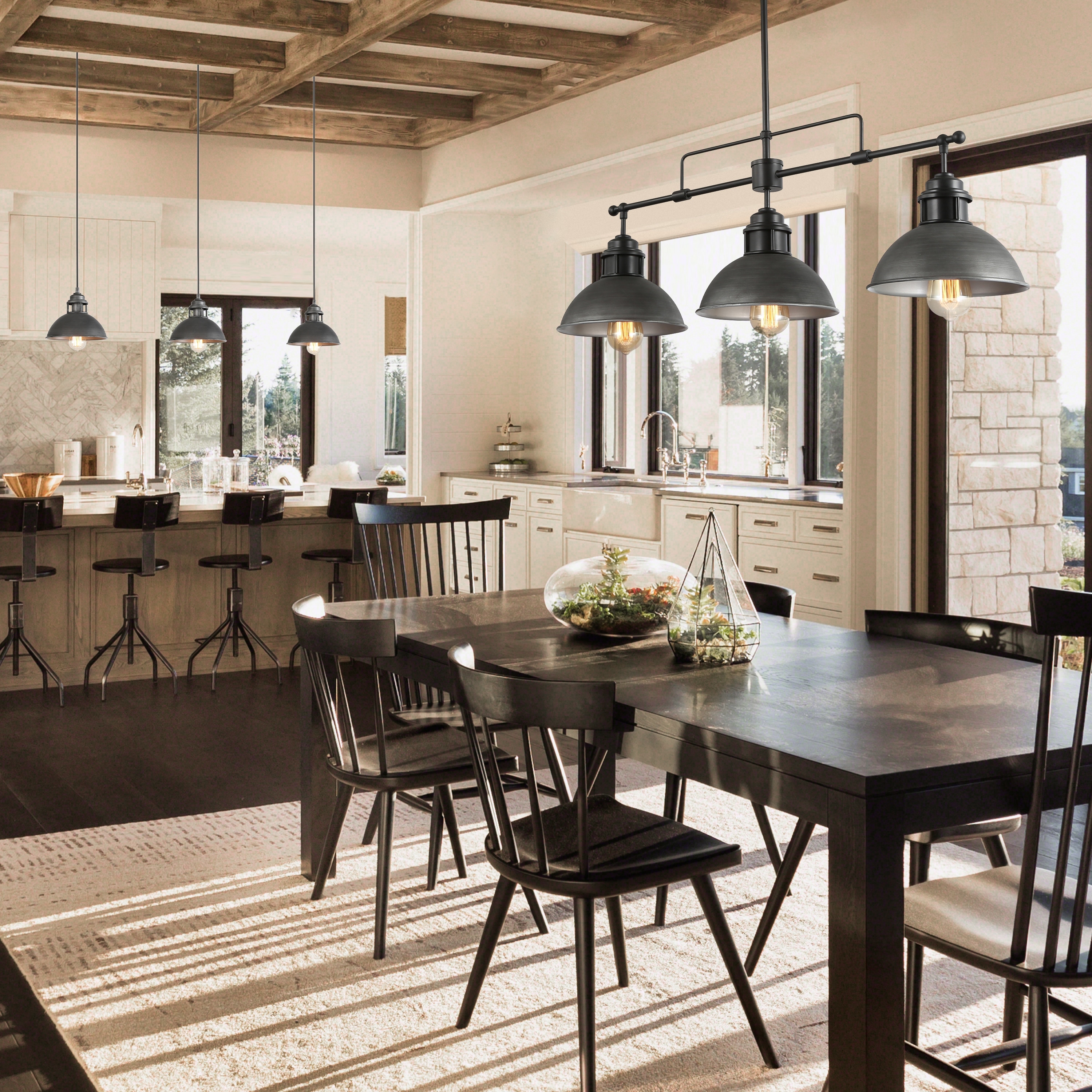 Industrial dining table lighting outlet