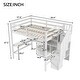 preview thumbnail 16 of 22, Full Size Loft Bed with L-Shaped Desk Drawers Cabinet Staircase