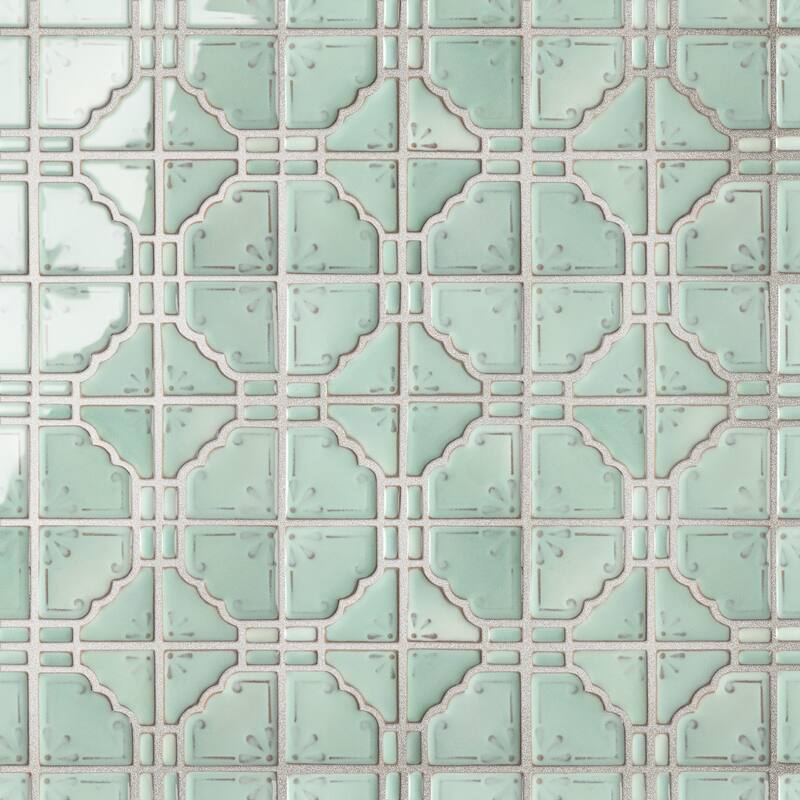 Merola Tile Hudson Moonbeam Mint Green 11-7/8" x 11-7/8" Porcelain Floor and Wall Tile