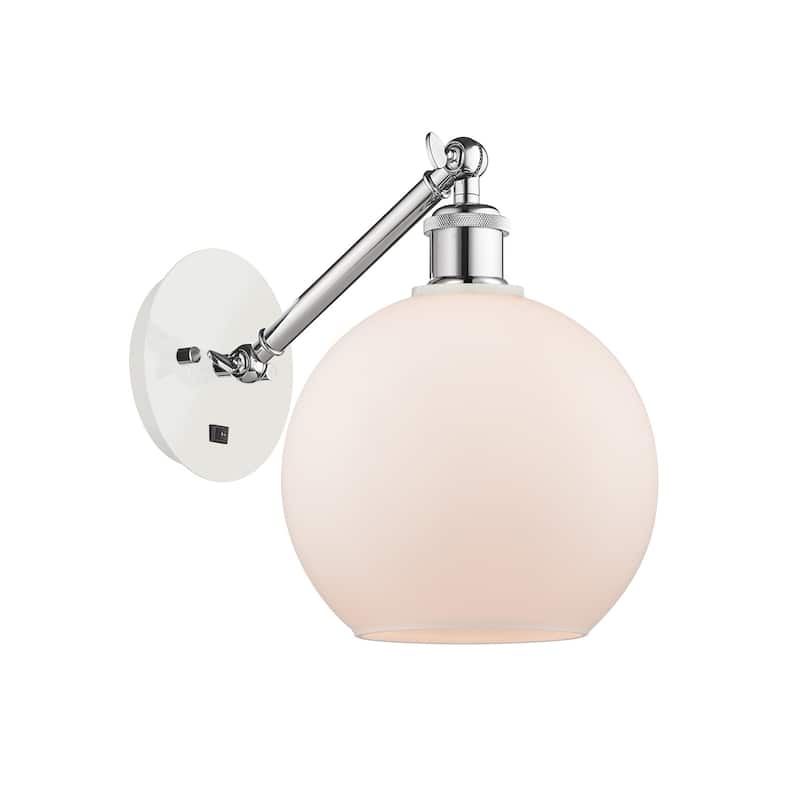 Innovations Lighting 317-1W-14-8 Athens Sconce Athens 14" Tall Wall - White and Polished Chrome / Matte White