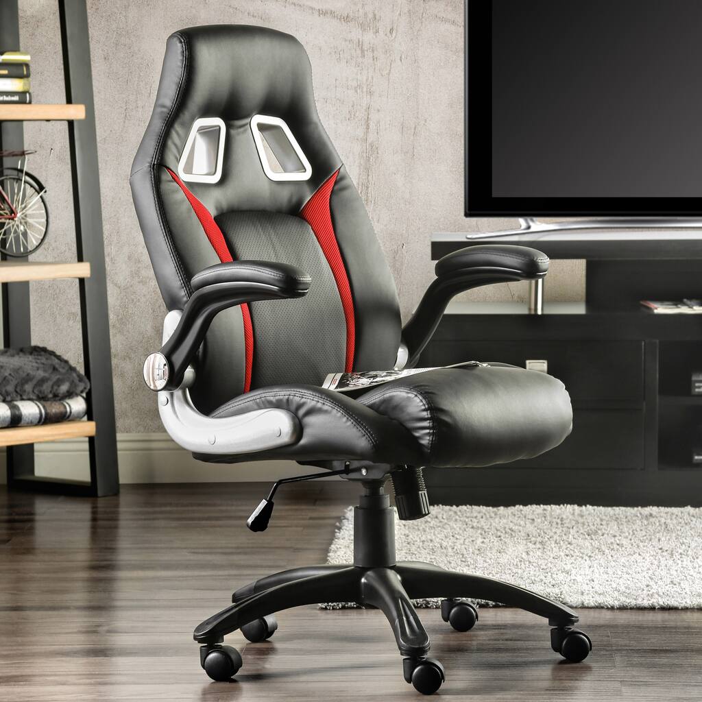 Enzo Faux Leather Height Adjustable Gaming Chair by Furniture of America