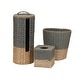 preview thumbnail 10 of 15, Household Essentials 3-Piece Wicker Bath Accessory Set, Natural