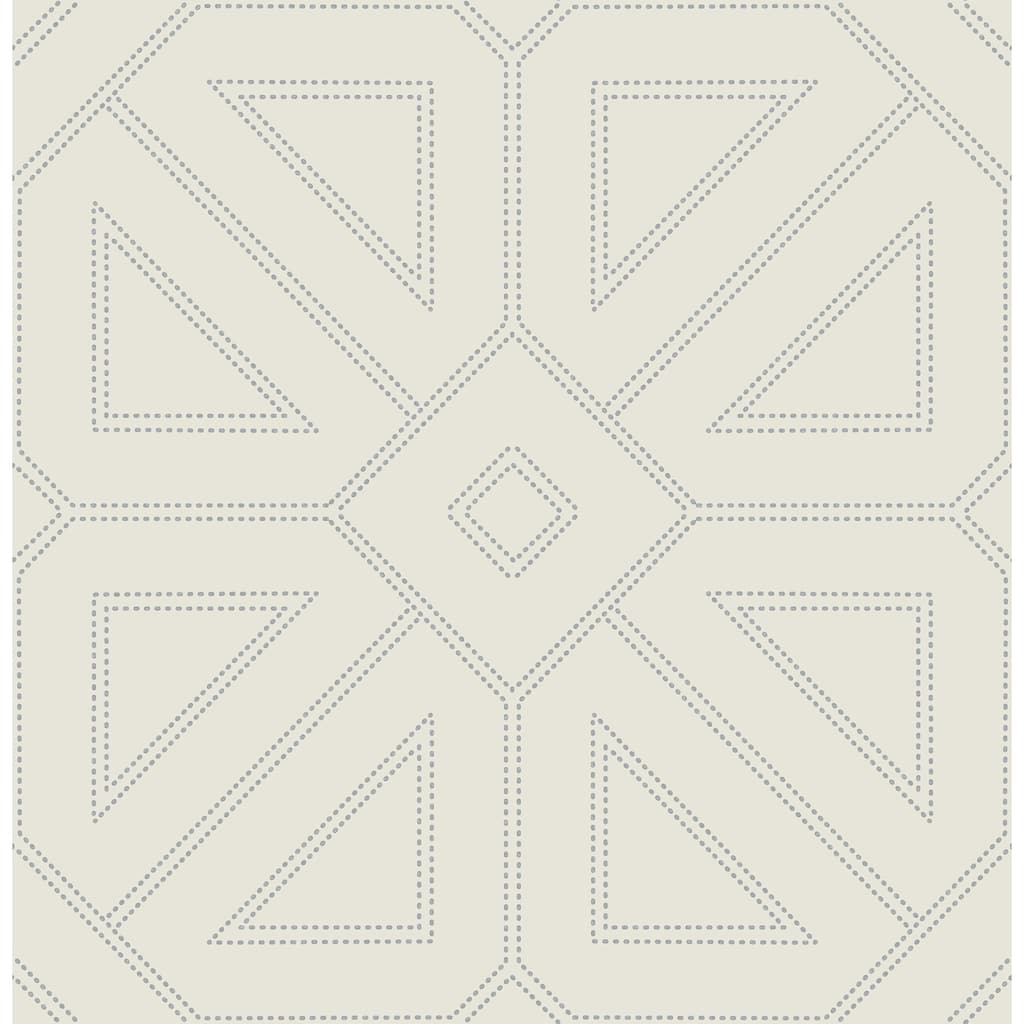 A-Street Prints Voltaire Grey Beaded Geometric Wallpaper