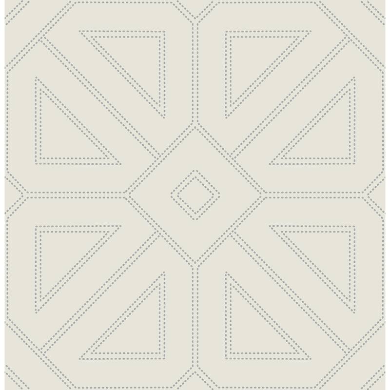 A-Street Prints Voltaire Grey Beaded Geometric Wallpaper