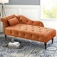 preview thumbnail 13 of 12, 60"W Velvet Chaise Lounge, Tufted with Pillow & Nailhead Decorate - 60.6W" x 27.5D" x 28.3"H
