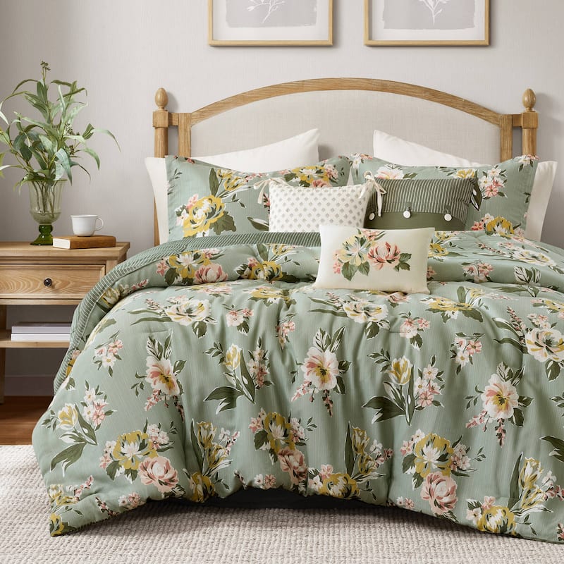 Madison Park Salara 7 Piece Vintage Floral Comforter Set