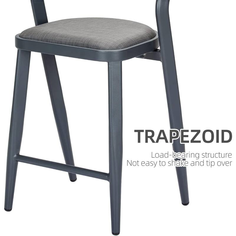 Outdoor Counter Height Bar Stools Set of 2, Comfortable Chairs for Indoor and Outdoor Use