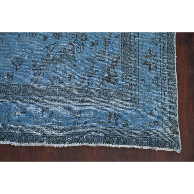 Over-Dye Floral Hamedan Persian Area Rug Wool Handmade Carpet - 6'8" x 9'6"
