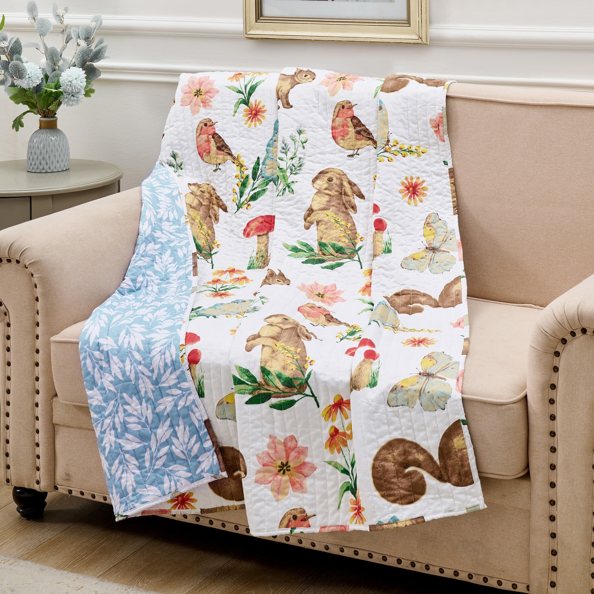 Greenland Home Fashions Willow Spring Garden 50"x60" Novelty Throw Quilt