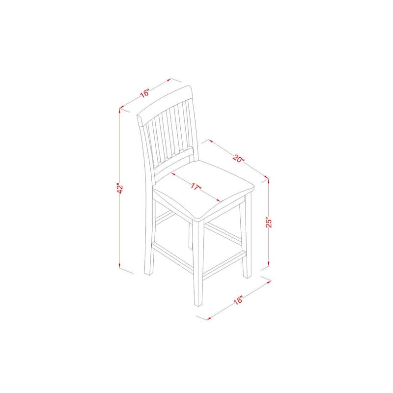HomeStock 5-Pc Buttermilk and Cherry Solid Wood Top - Dining Room Set - Seats 4