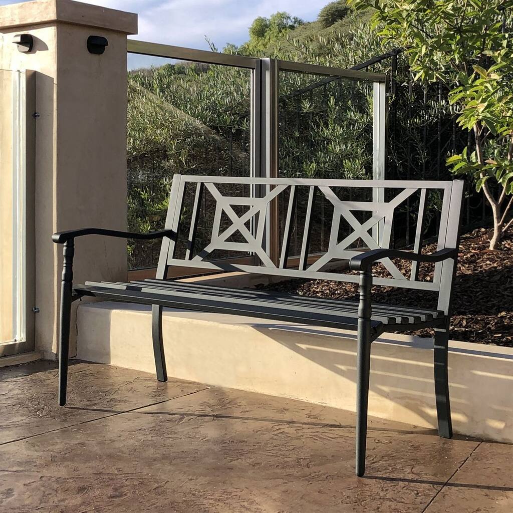 Maypex 4 FT Steel Garden Bench
