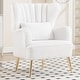 preview thumbnail 50 of 65, HOMYKA Modern Wingback Arm Chair Upholstered Accent Chair Teddy - White