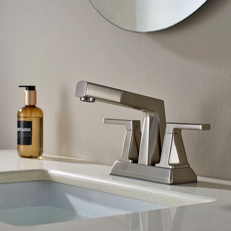 ALPHAUCET Centerset Two-Handle Pull-Out Sprayer Bathroom Faucet