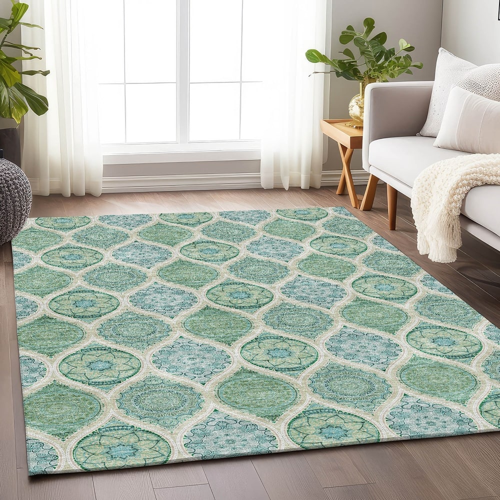 Premium Washable Super Soft Boho Mosaic Mayfield Rug