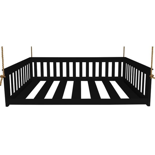 Pine Full Mission Hanging Daybed with Rope - Black