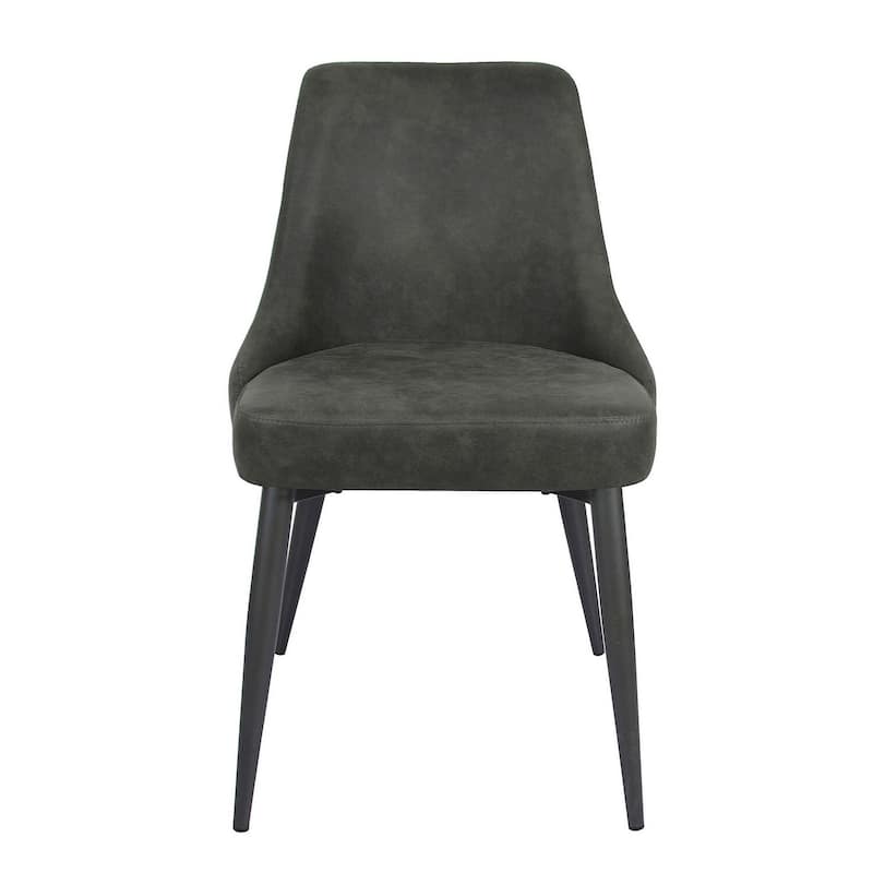 Black/Gray Fabric Upholstered Metal Frame Dining Chair, Set of 2, Sturdy Dining Chair for Dining Rooms - 22.75
