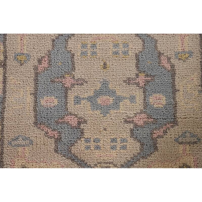 Earth Tone Oushak Oriental Runner Rug Handmade Wool Carpet - 2'3"x 10'1"