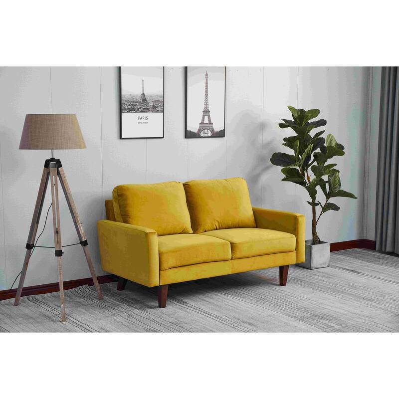 Velvet Square Arm Loveseat
