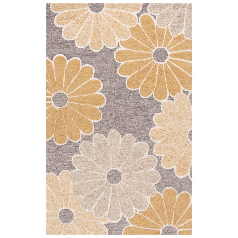 SAFAVIEH Handmade Metro Myfanwy Wool Rug - Dark Grey/Beige - 6' x 9'