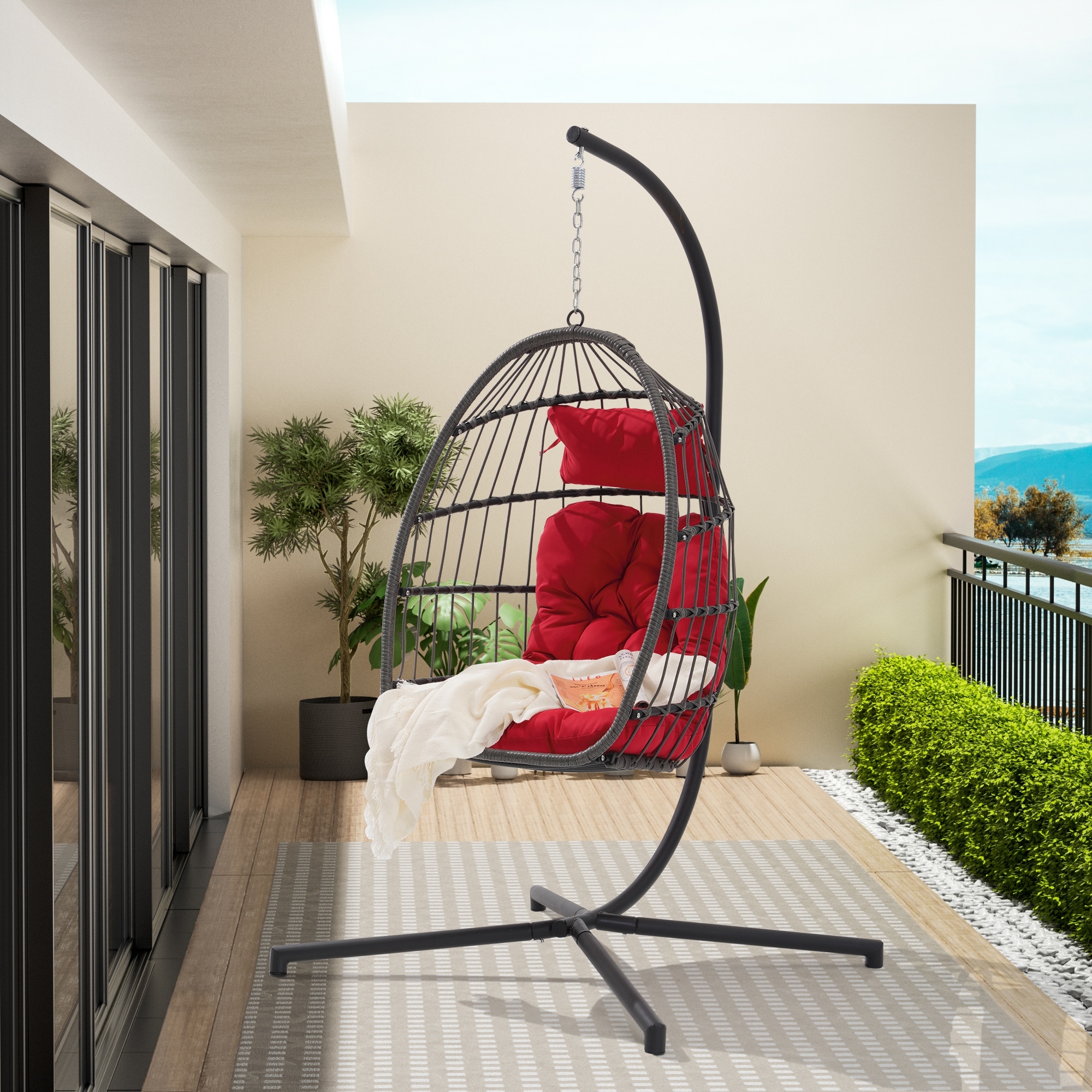 Chair With Nest Egg Swing Chair Wicker Egg Nest Chair With Stand