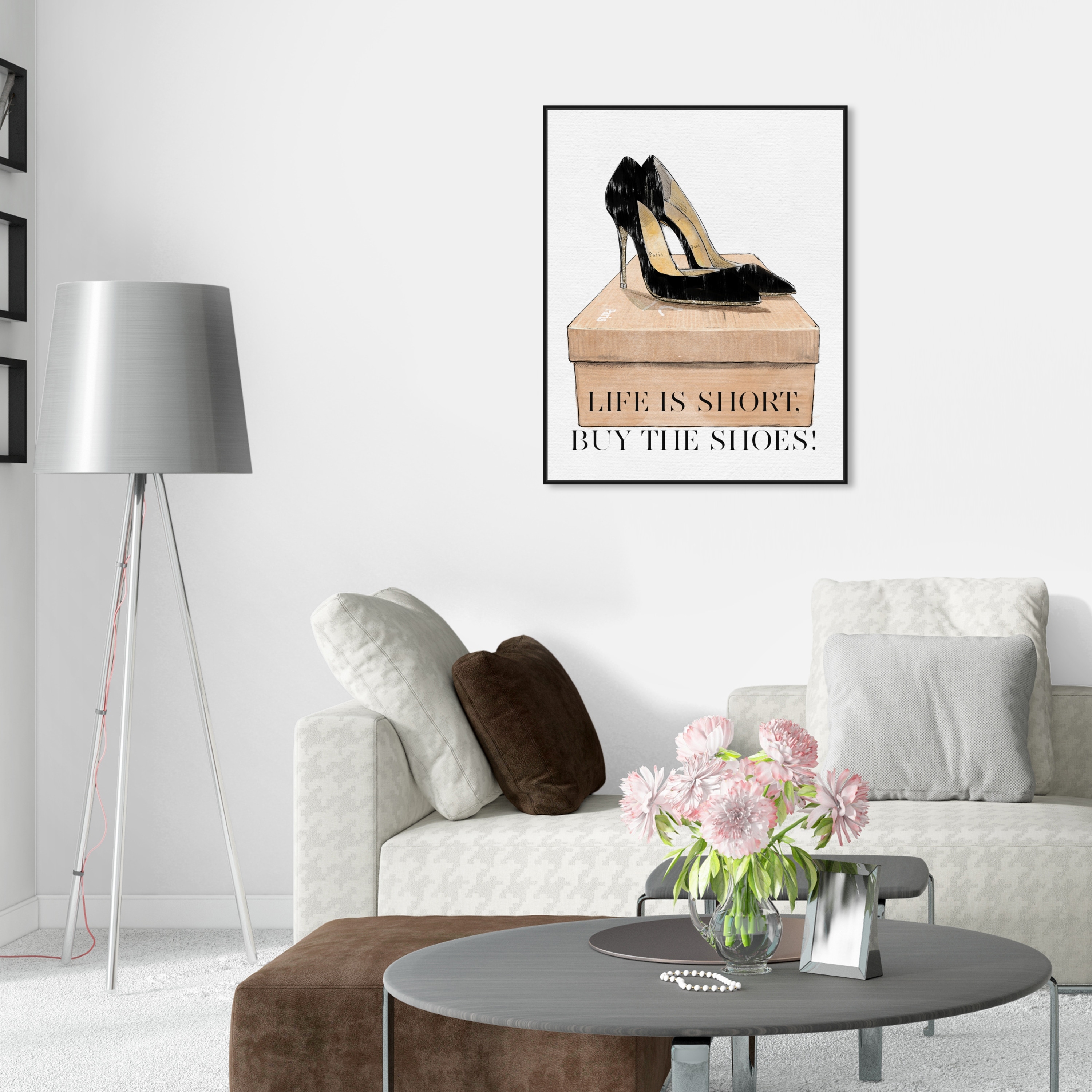  Fashion Canvas Wall Art Print Shoes and white bag