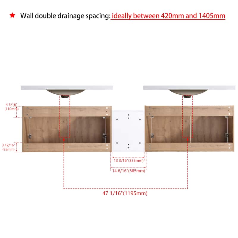 Bathroom Vanity With Sink In 24/36/48/60/72/84 Inch, Floating Bathroom Vanity With Soft Close Door and Shelf