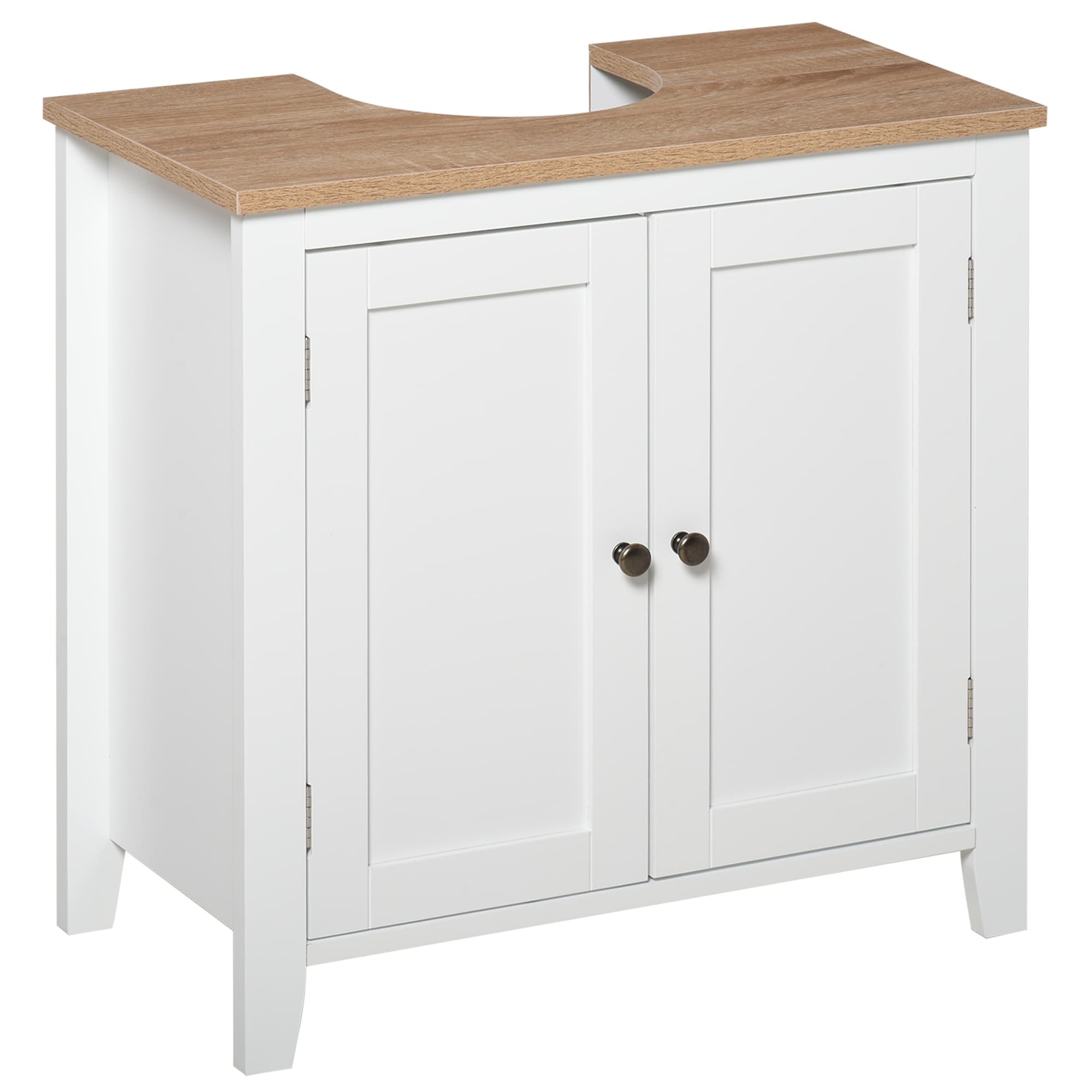 LHS Germanica™ ZUMA Premium Under Sink Bathroom Vanity Storage Cupboard Cabinet Unit in White 