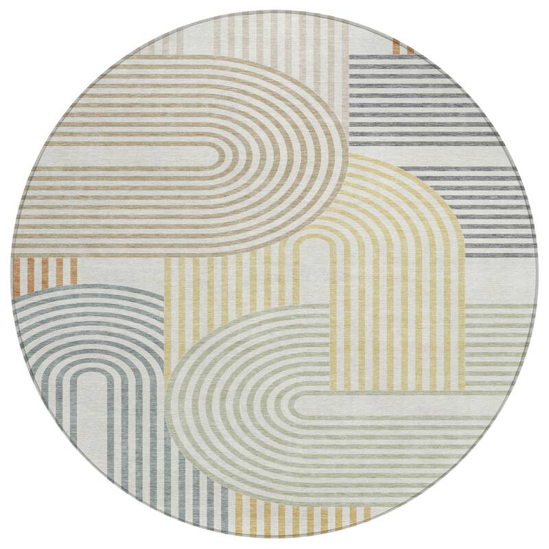 Machine Washable Indoor/ Outdoor Modern Basehor Chantille Rug