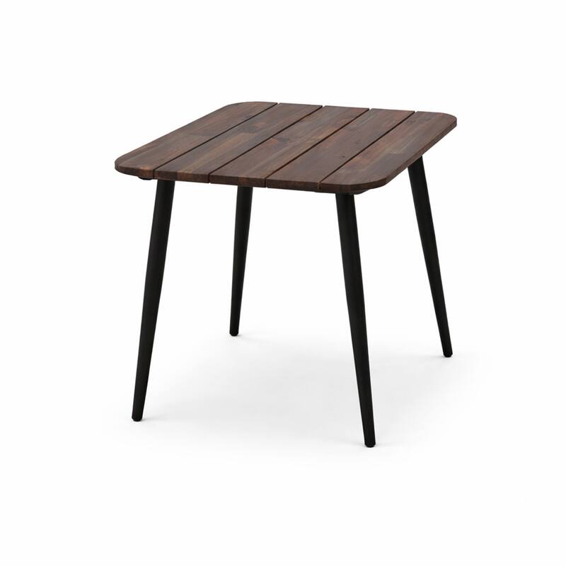 28-in H 3-Piece Outdoor Patio Set with Wooden Table and Armchairs