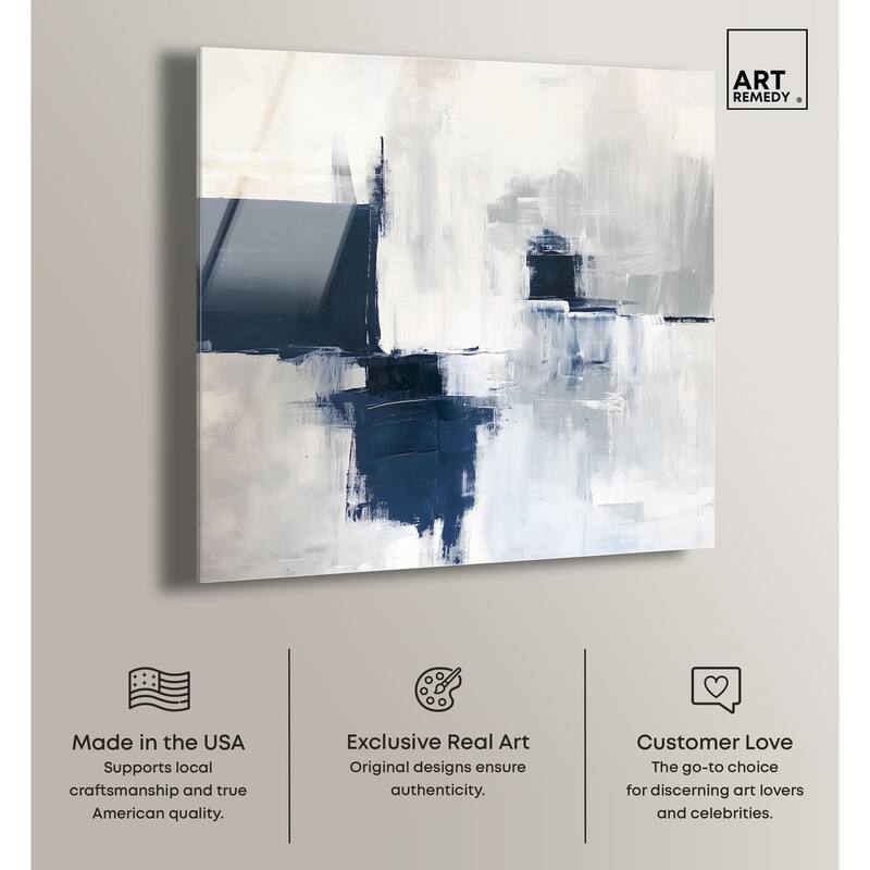 Porcelain Blue on White I Acrylic by Art Remedy, Ready to Hang