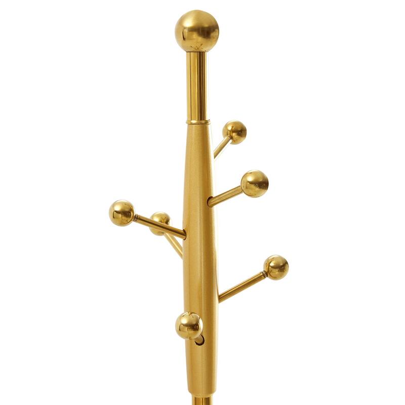 Roomfitters Tall Stainless Steel Coat Rack with Solid Wood Base, 72" Entryway Hanger with Detachable Stand