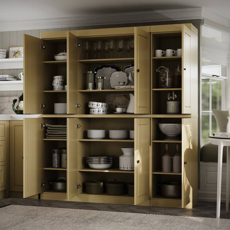 Palace Imports 100% Solid Wood Pantry Cabinet, Raised Panel Doors, Adjustable Shelves, 65" Wide, 71.5" Tall - 65" x 71.5"