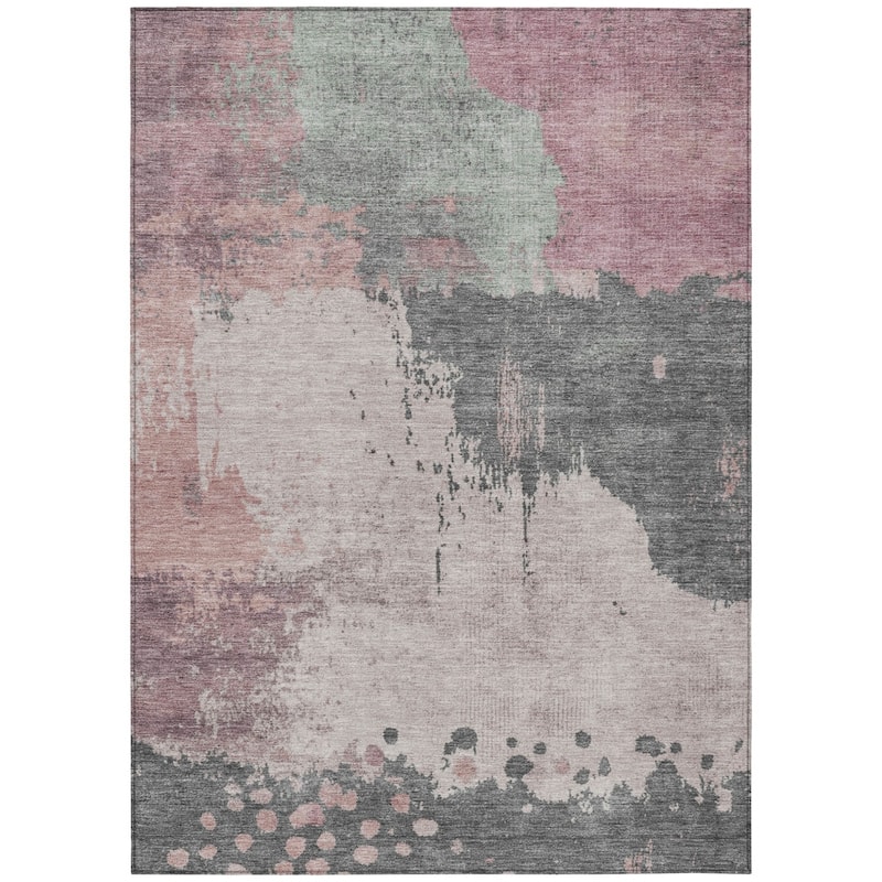 HomeRoots Abstract Transitional Rectangle Outdoor Rug