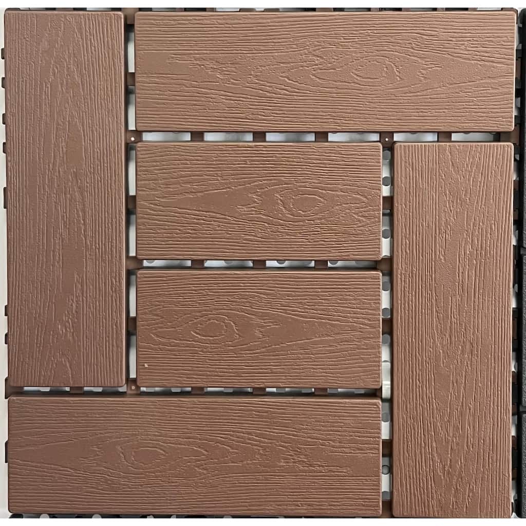 12-inch ZZ style interlocking deck tiles, DIY modular interlocking decking floor tiles, indoor and outdoor floor tiles